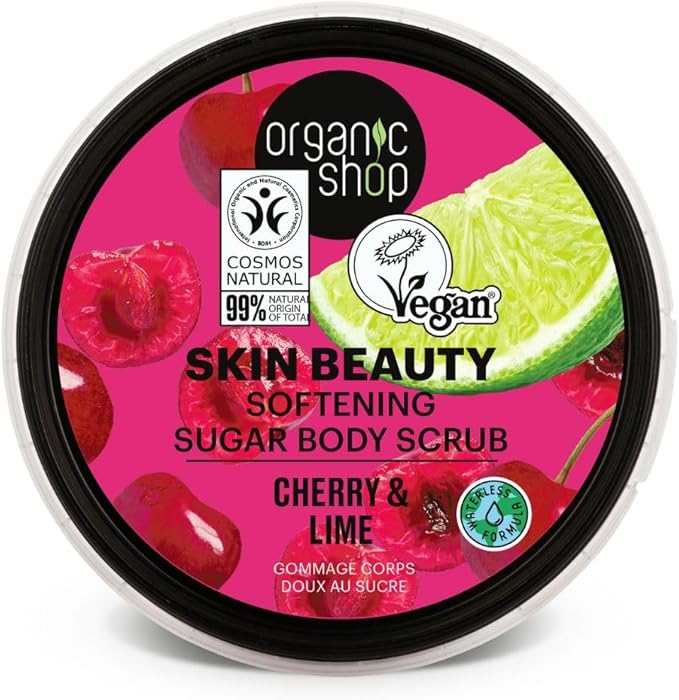 Organic Shop Skin Beauty Softening Sugar Body Scrub Cherry & Lime, 250 ml