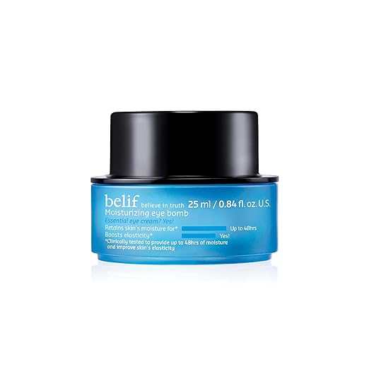 belif The True Cream Moisturizing Eye Bomb Eye Cream Firms and Reduces Fine Lines, Crow's Feet, and Wrinkles | New and Improved | Peptide | Ceramide | Squalane | K-Beauty